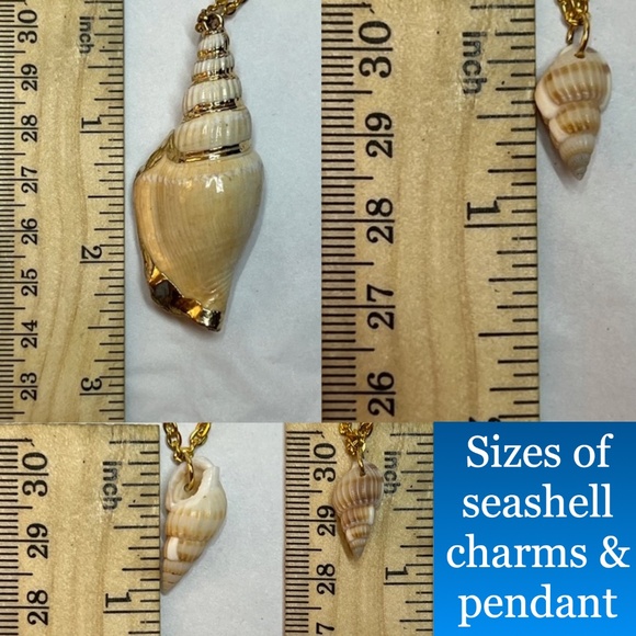 Seashell 2-Layer Boho Beach Handmade Gold Necklace, Real Spiral Seashells - Picture 14 of 16